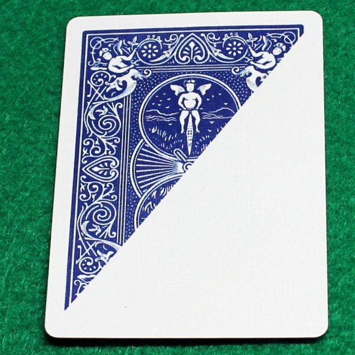 Blue Back / Blank - Half Diagonal, Bicycle Printed Gaff Card, Red