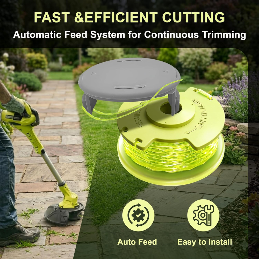 Weed Wacker String Compatible for Ryobi One Plus+ AC80RL3, 11Ft 0.080" String Tr