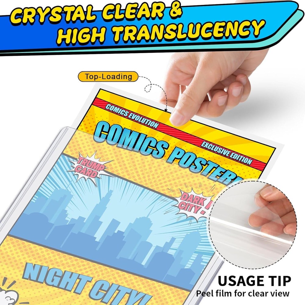 10ct Current Comic Book Toploader, Hard Crystal Clear Comic Book Sleeves, Modern