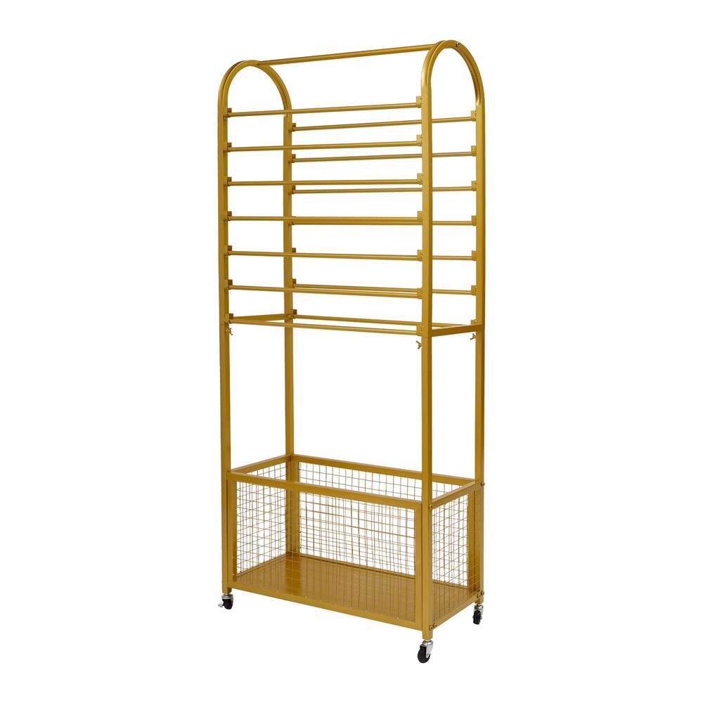 Multifunctional Flower Wrapping Paper Storage Stand Display Rack with Wheels