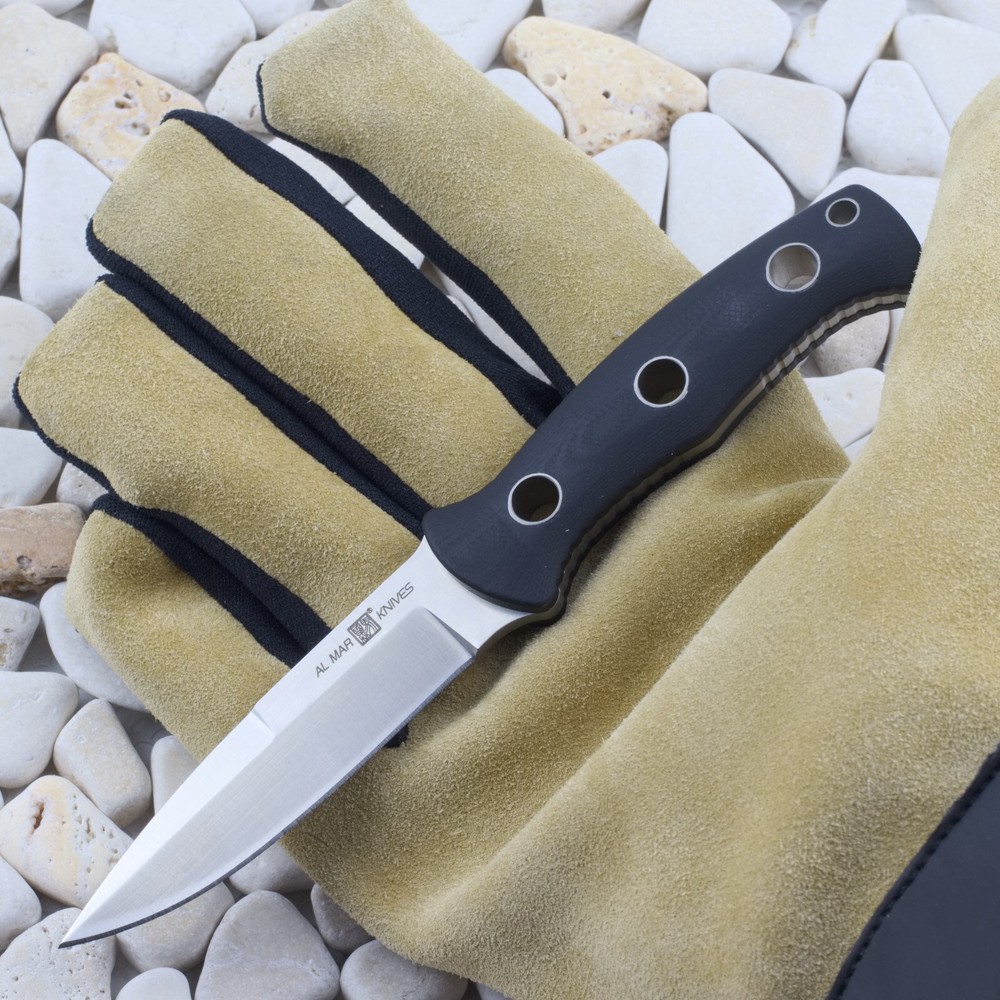 Al Mar S.E.R.E. Operator 30 Fixed Blade Knife Black G10 D2 Tool Steel
