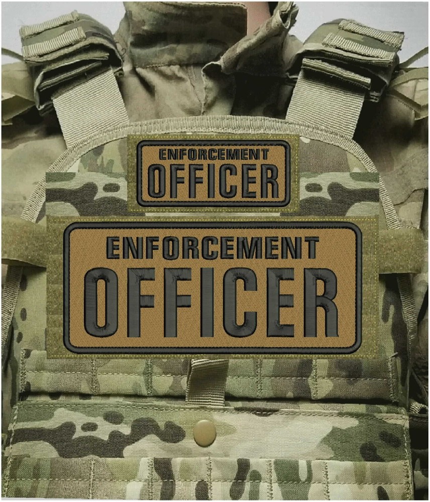 ENFORCEMENT OFFICER   PATCH 4X10 AND 2X5 HOOK ON BACK BLACK