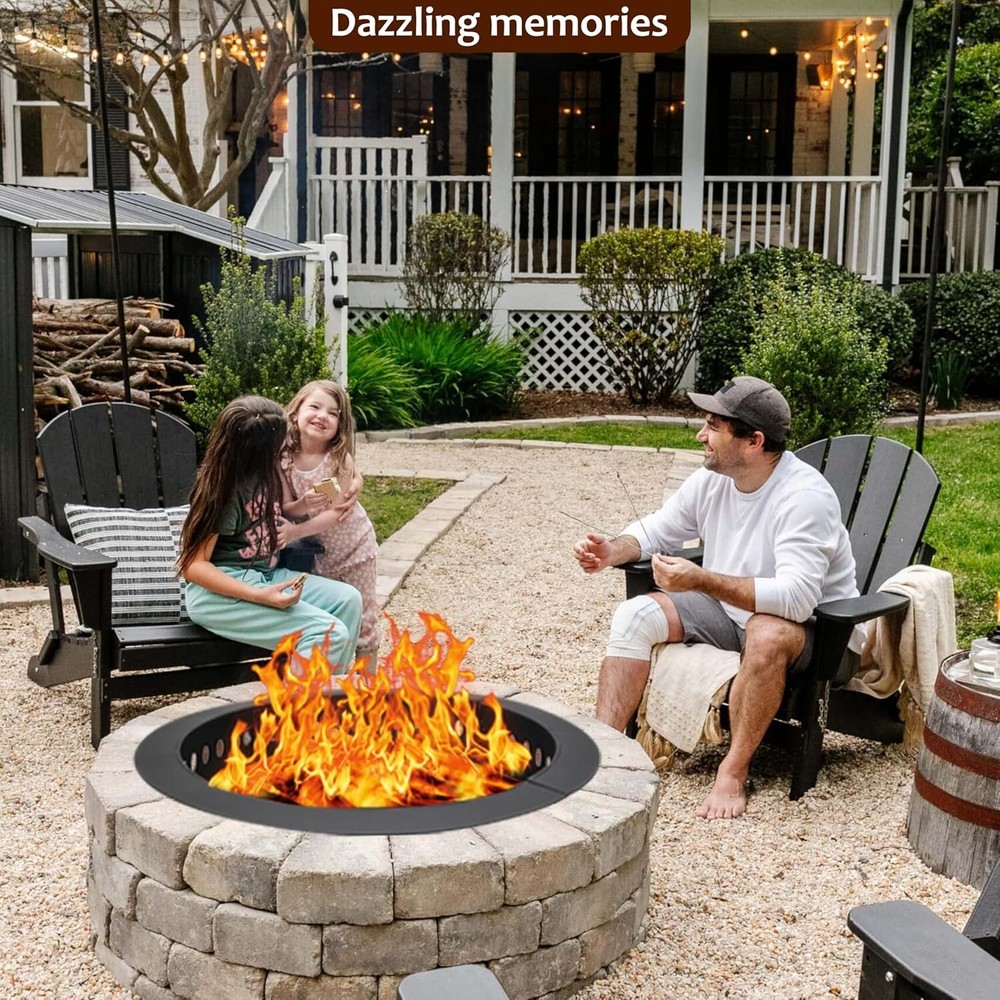 FEBTECH Smokeless Firepit Ring 36" OD & 30" ID for Outdoor Fire pits