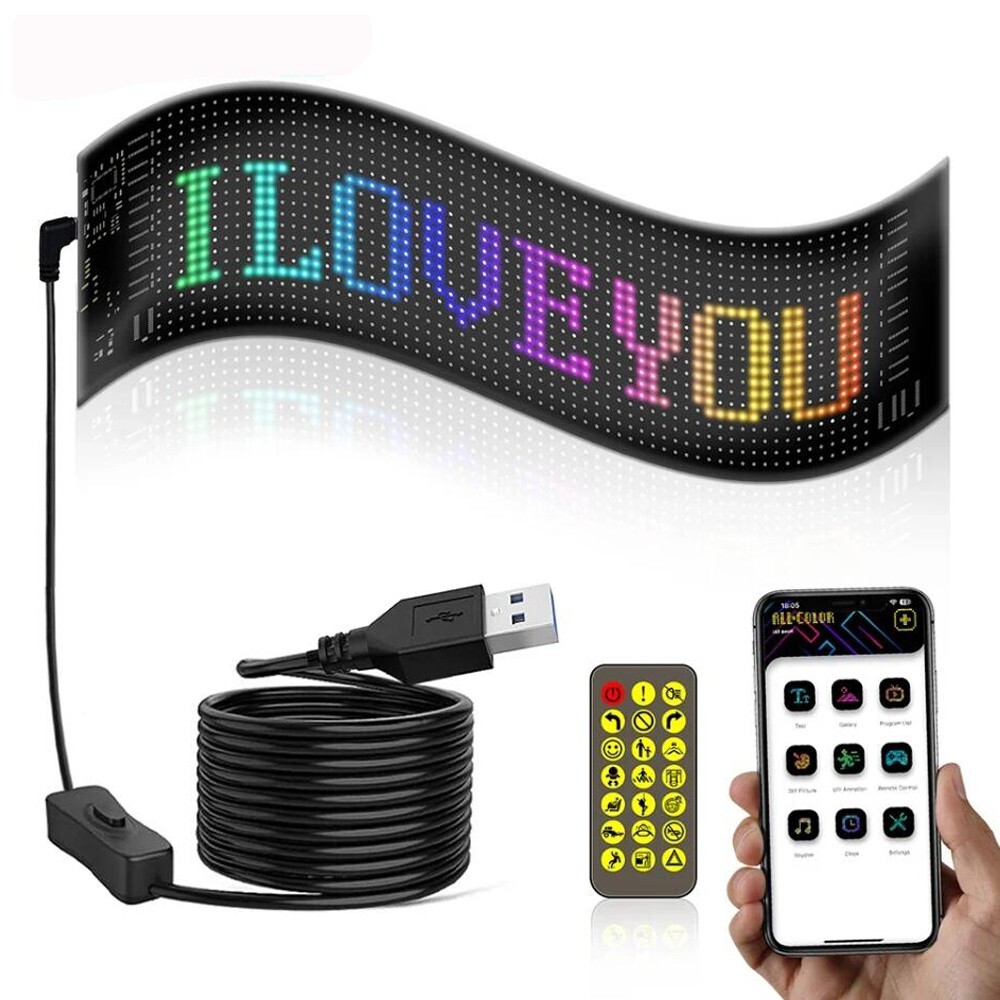 DIY Programmable Car LED Sign LED Matrix Pixel Panel Flexible LED Display