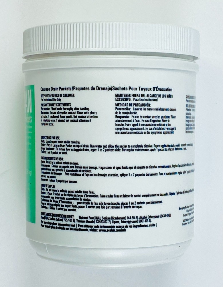 Caravan Drain Packets 36 Pack 2 Containers