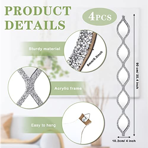 Teardrop Mirror Wall Decor Decorative Mirror Rustic Crush Diamond 4 Silver