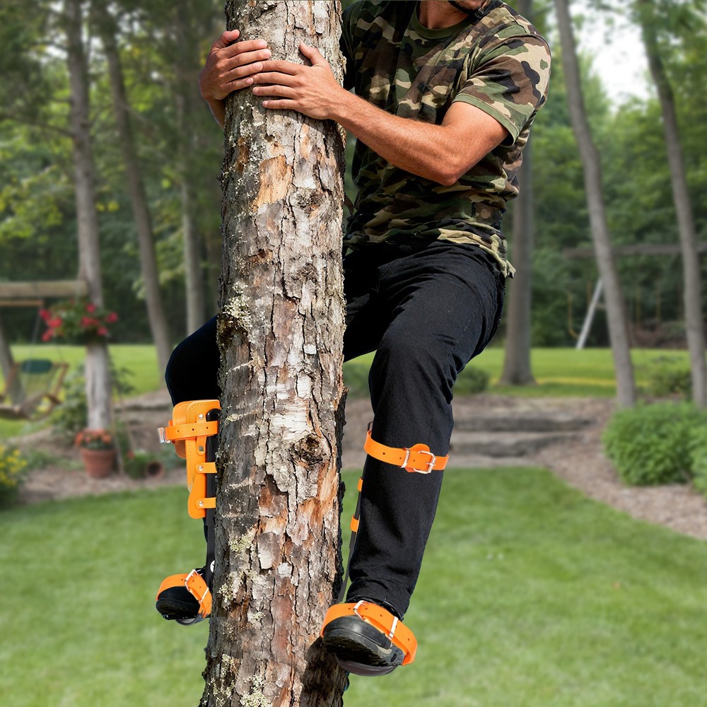 Tree Climbing Spike Set Pole Climbing Spurs Climber Gaffs+Strap Adjustable 100kg