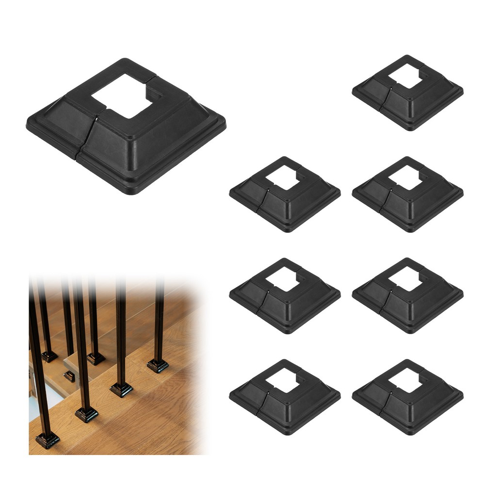 8-Pack Post Base Cover, Internal 1"x 1" PVC Post Skirt Split Type for Railing