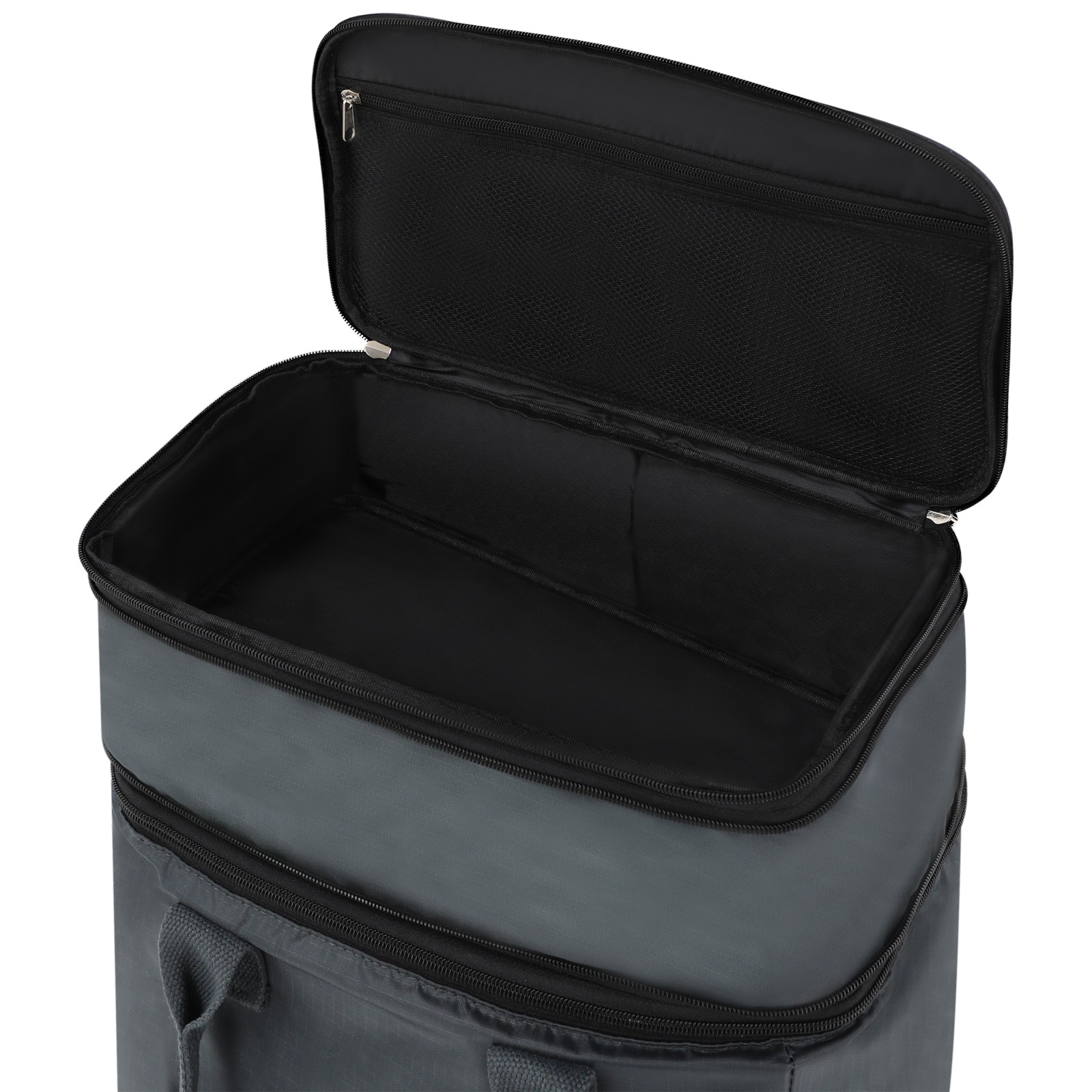 Foldable Trolley Shopping Cart with Telescopic Handle & Waterproof Bag - Gray