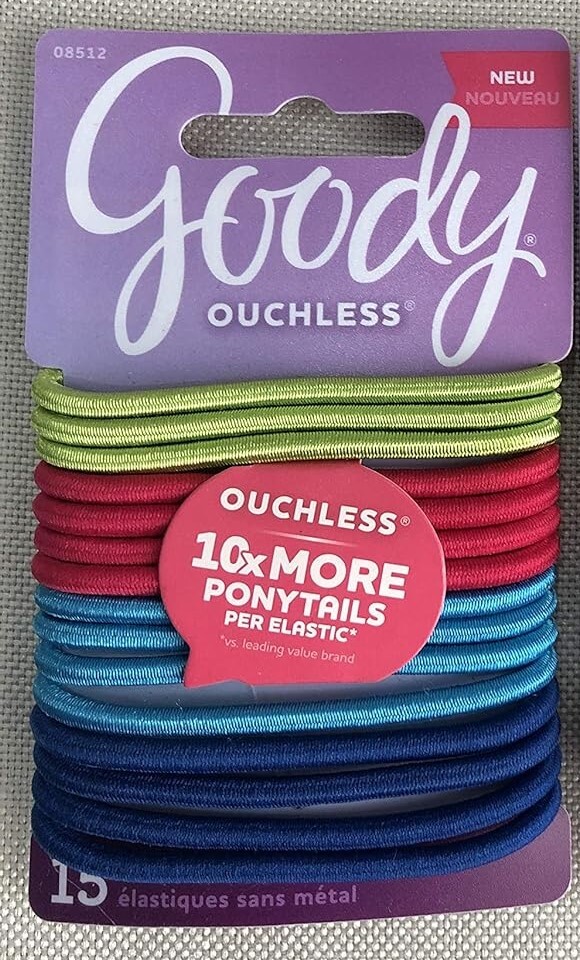 Goody Ouchless Elastic, Metallic Attitude, 15 Count