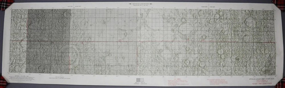 Vintage Original Apollo 10 Lunar Orbit Chart