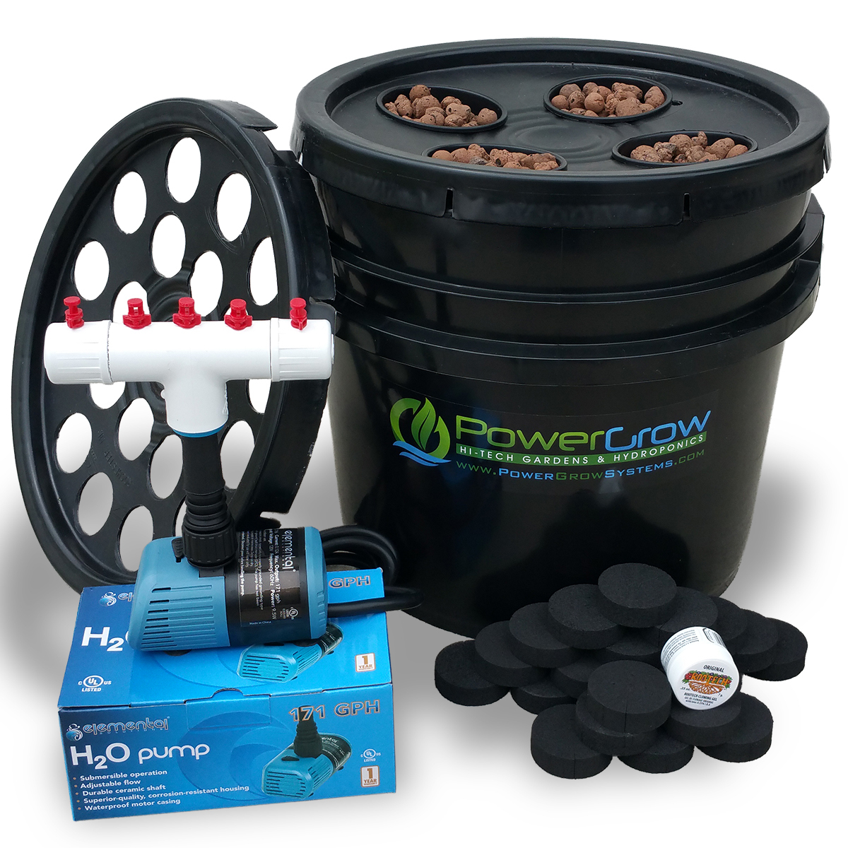 Cloning Bucket 21 Site Cloner + 4 Site Aeroponic Garden by PowerGrow Systems