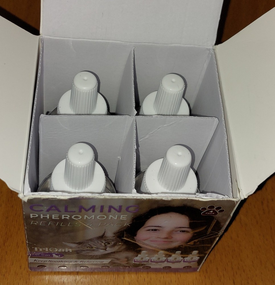 OPEN BOX - Cat Calming Diffuser Refills Pheromone 4 Pack Lavender 4-Month Supply