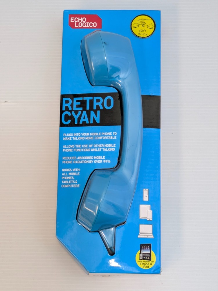 Echo Logico Retro Cyan Wired Phone Extension Handset for Iphone Android Cell