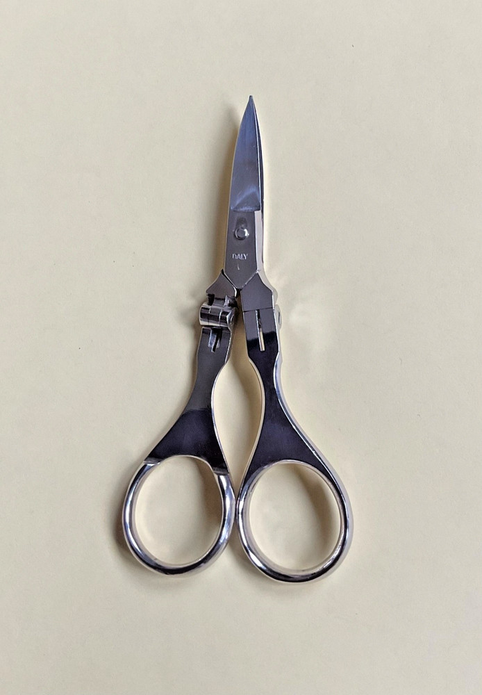 Vintage Folding Scissors with Leather Case, Marks ITALY