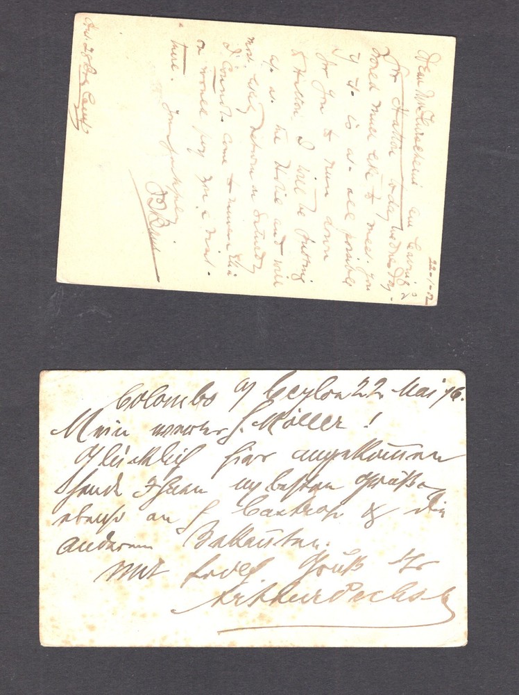 Ceylon 2 postal cards used , one redirected
