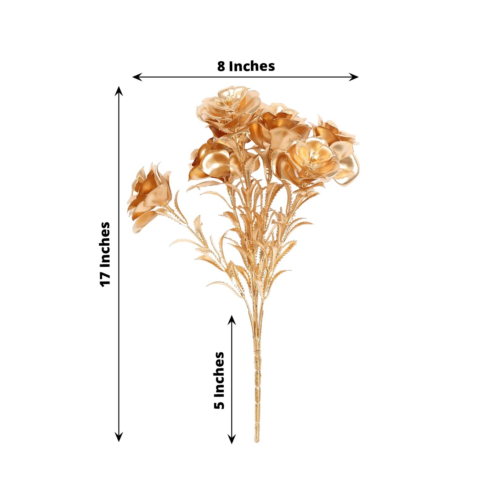 2 Metallic Gold 17 in Artificial Rose FLOWER Bouquets Party Events Decorations