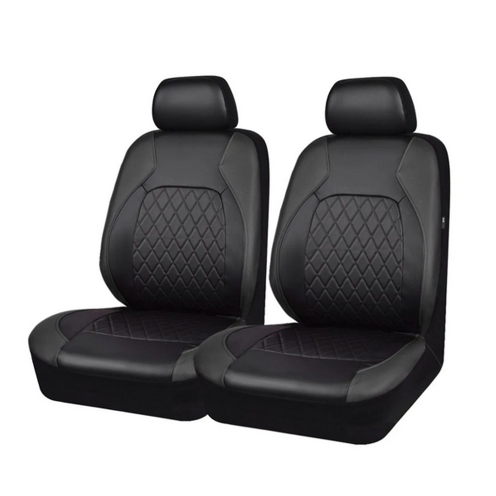 2 Front Car Seat Covers Full-surround Protector PU Leather Waterproof Accessory