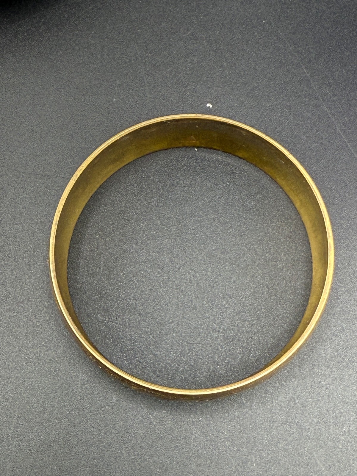 Vintage Engraved Brass Tone Bangle Bracelet 9”