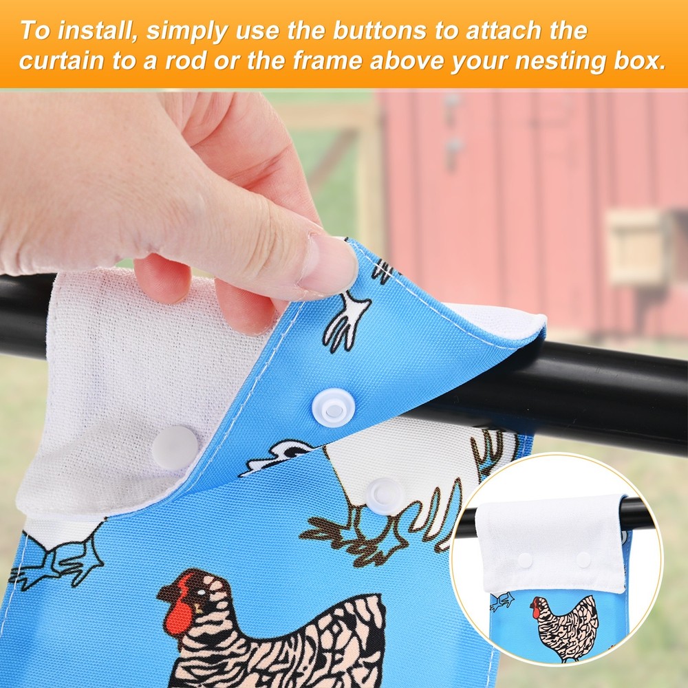 6-Pack Chickens Nest Box Curtains for Laying Eggs/Windproof/Lightproof[Blue]