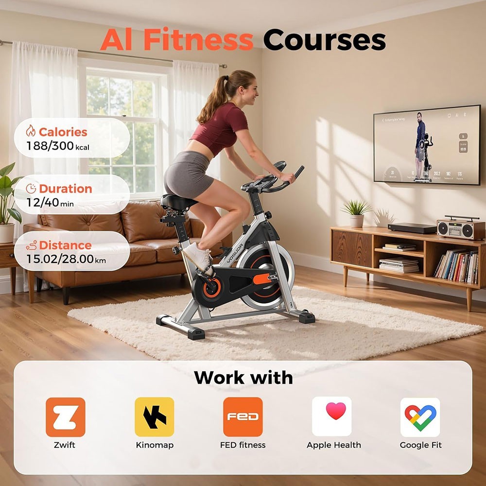 YOSUDA Exercise Bike 002 Stationary Indoor Cycle 30lb Flywheel 300lb Capacity Ma