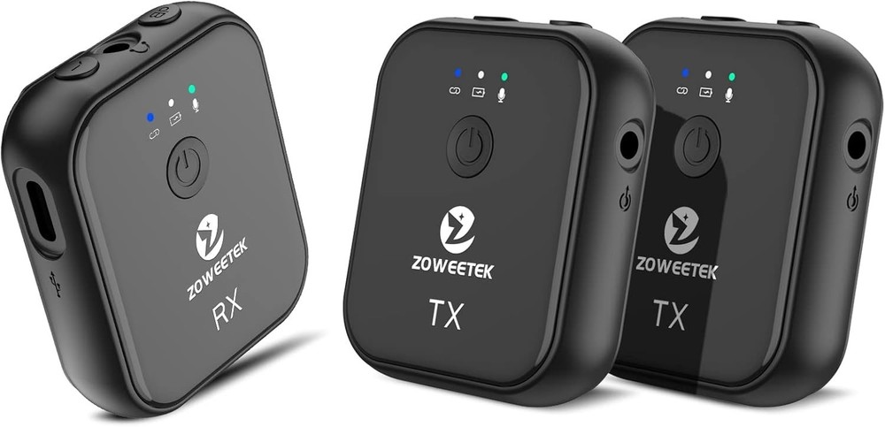 Wireless Lavalier Microphone System Dual Channel for Vlogging Streaming iPhon...