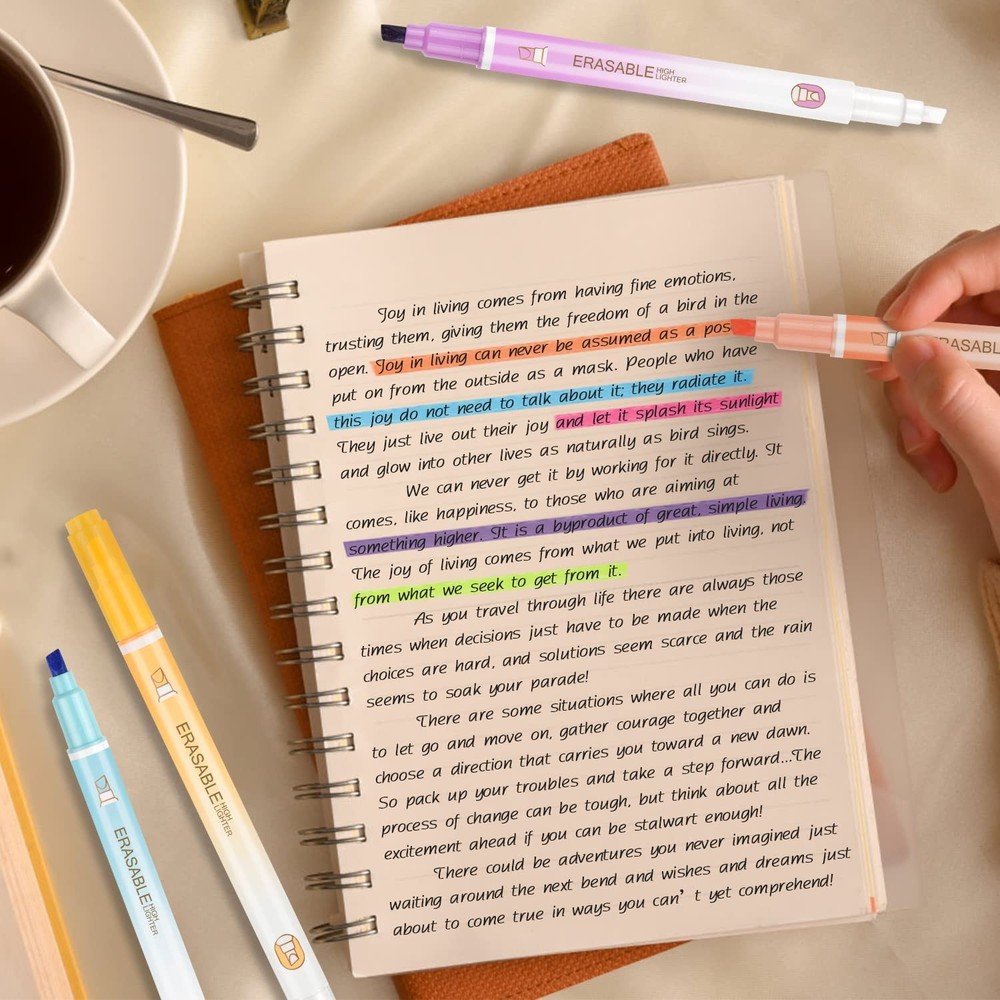 Dacono Erasable Highlighters, 12 Pcs 12 Highlighter, Multicolor