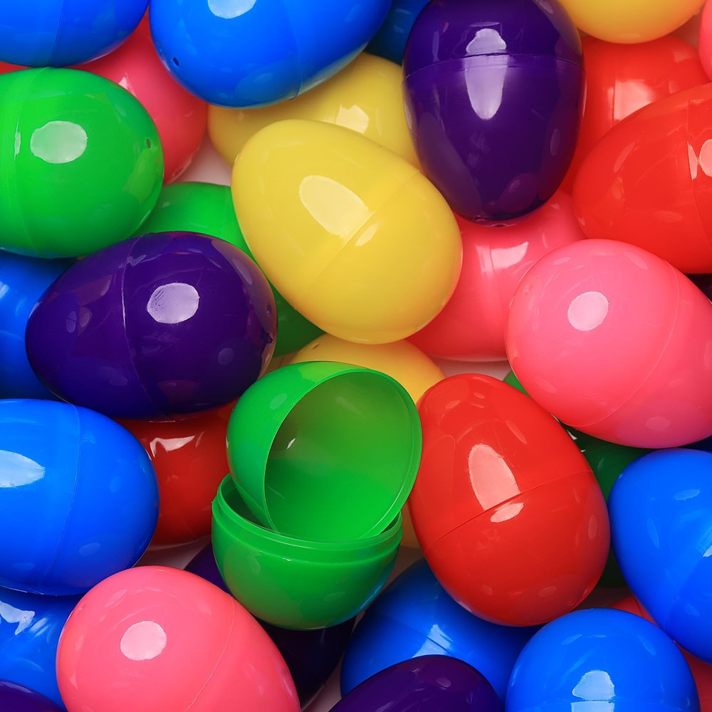 Easter Eggs 3” - Bright Fillable Capsule Egg – 12Ct - Easter Basket Stuffers - E