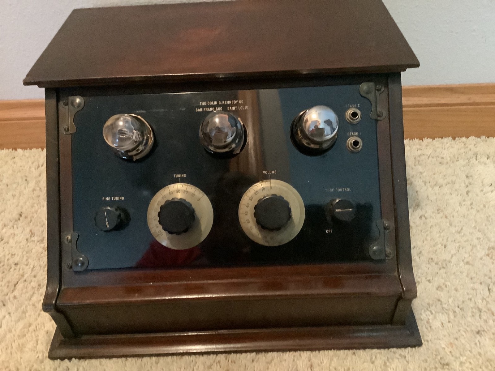 1923 Colin B. Kennedy Co. Exposed Tube Radio - St Louis & San Francisco WORKS!