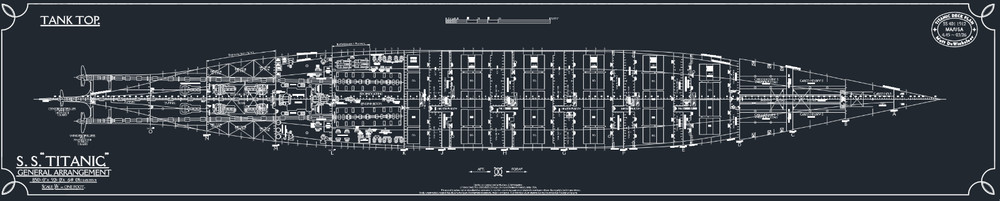 Titanic MASSIVE 1/96 Scale Super Detailed & Accurate Deck Plans / Blueprints
