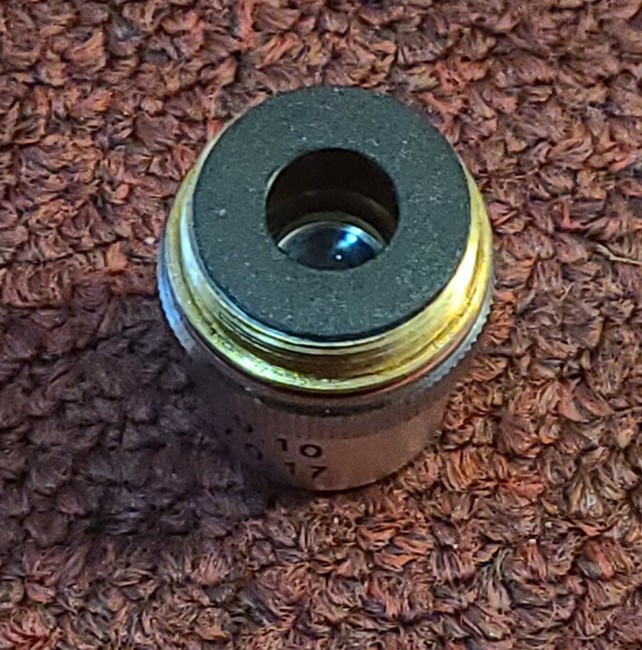 Vintage Replacement Microscope Objective Magnification Lens 4/0.10 160/0.17