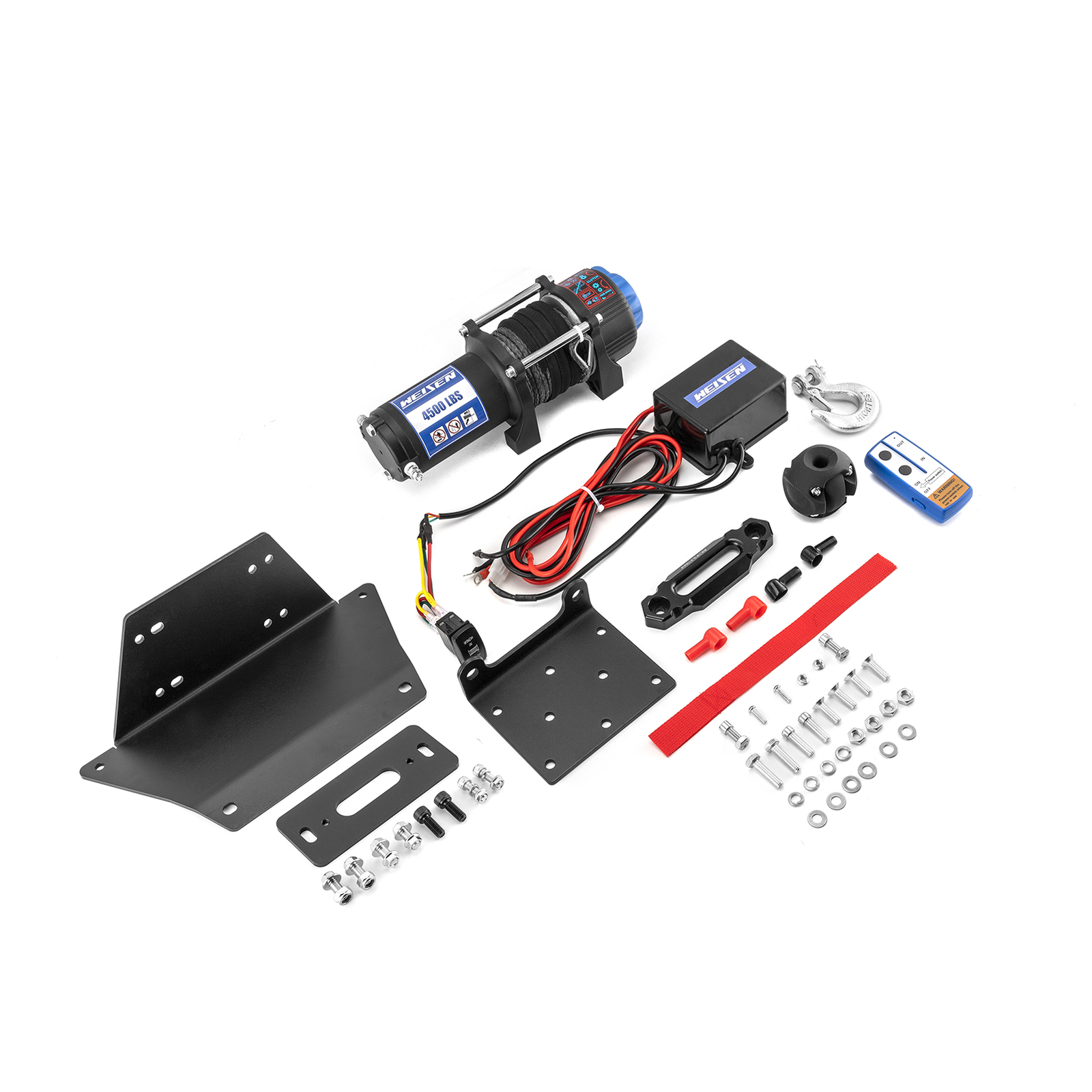 4500lb 12V Electric Winch Mount Kit For 2017-2024 Polaris Ranger XP 1000 Crew