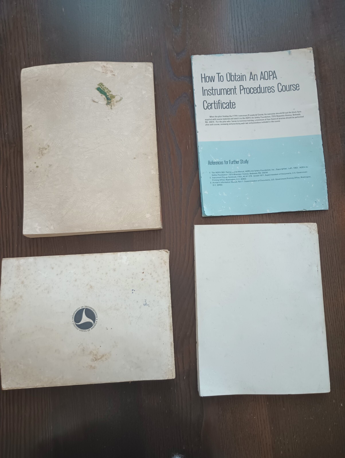 Vintage Flight Manual Bundle-FAA Pilot's & Training Hdbk, AOPA Proc, Adv Manual