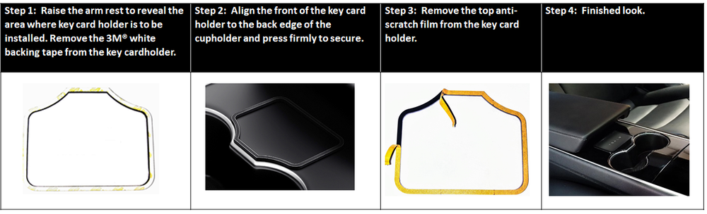 Black Key Card Holder for Tesla Model 3