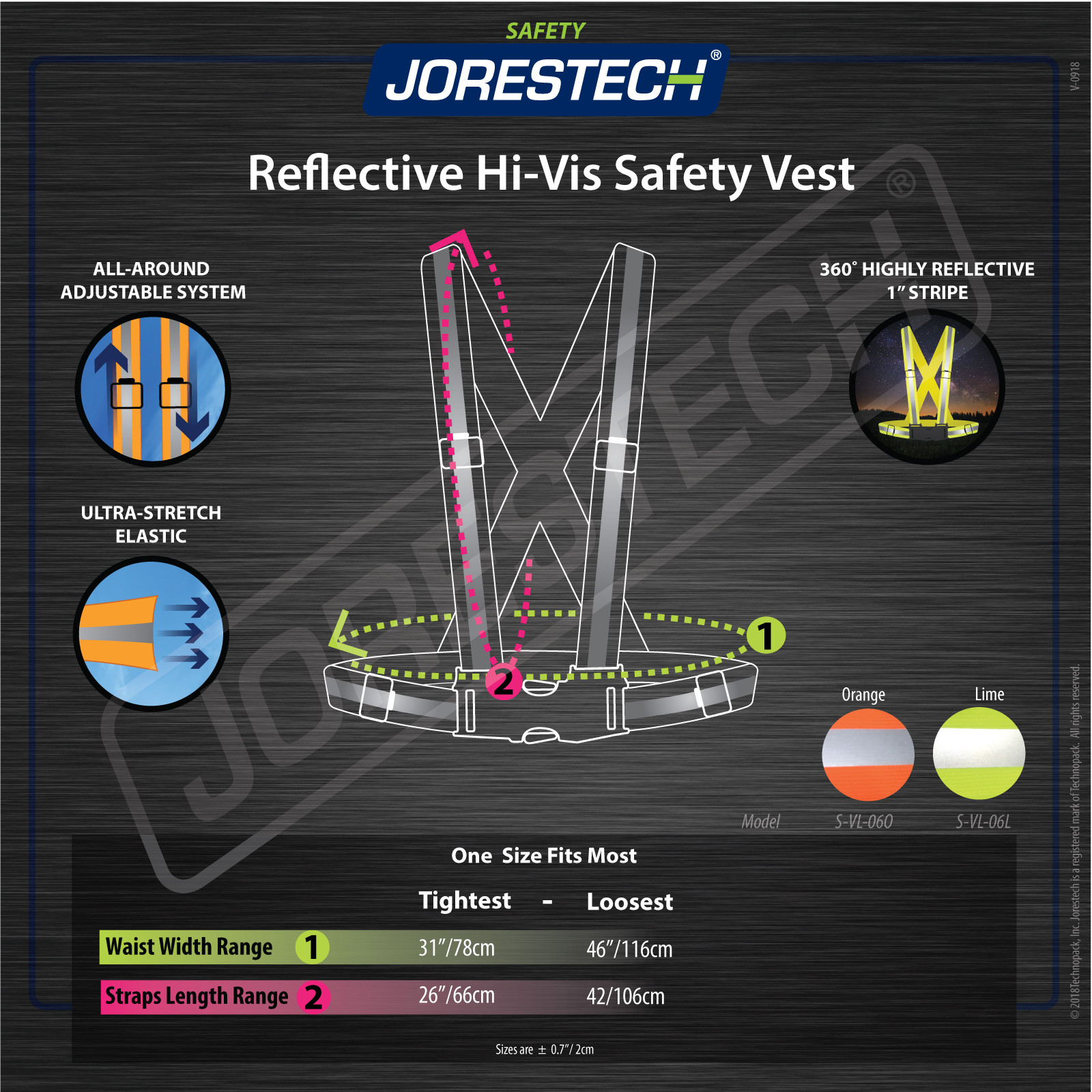 New Hi Vis Reflective Vest Safety Belt Running Walking Cycling Biking JORESTECH