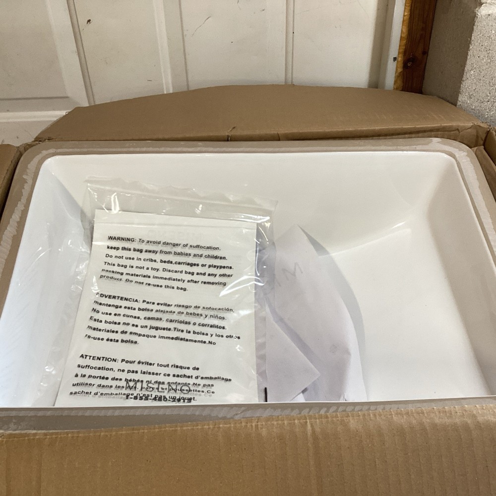 Miseno MNO1812RUBWH Bright White Undermount Rectangular Bathroom Sink