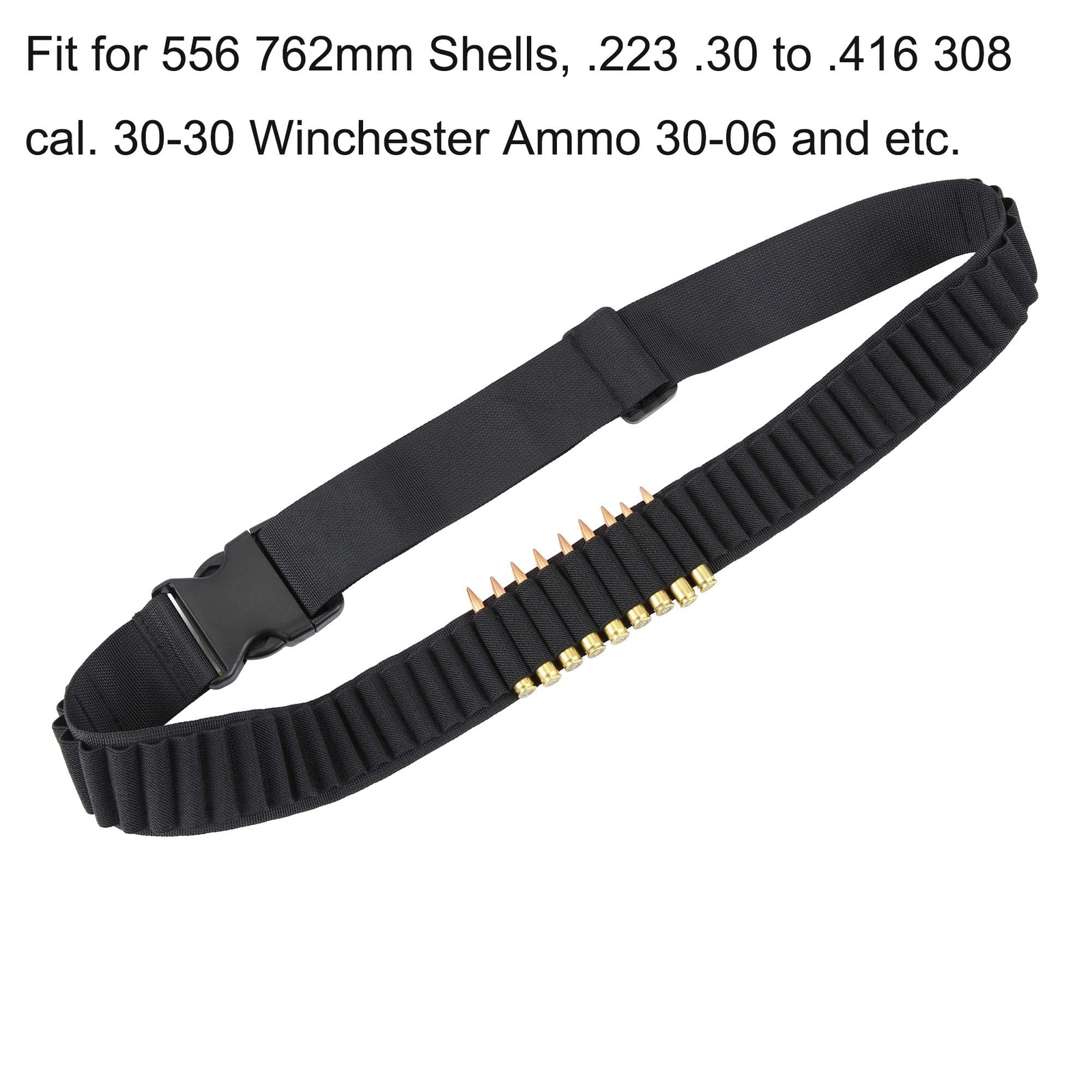 Adjustable Rifle Ammo Bandolier 50 Rounds 10/22/.22LR/.17HMR/.222/.223, 5.56mm