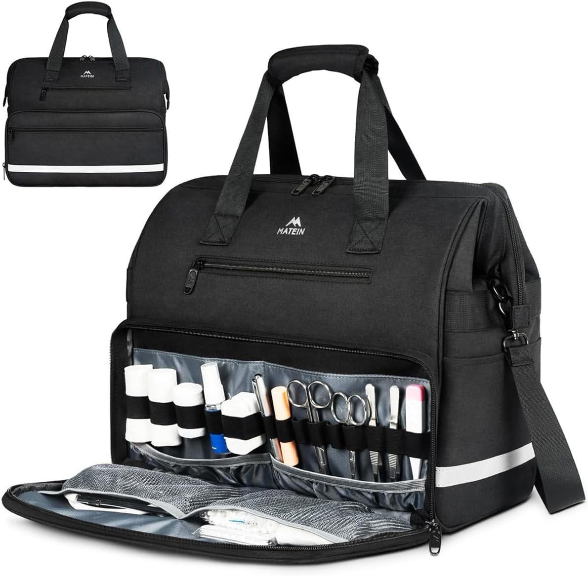 MATEIN Medical Bag Large Water Resistant Nursing First Aid Home Health Bag - NEW