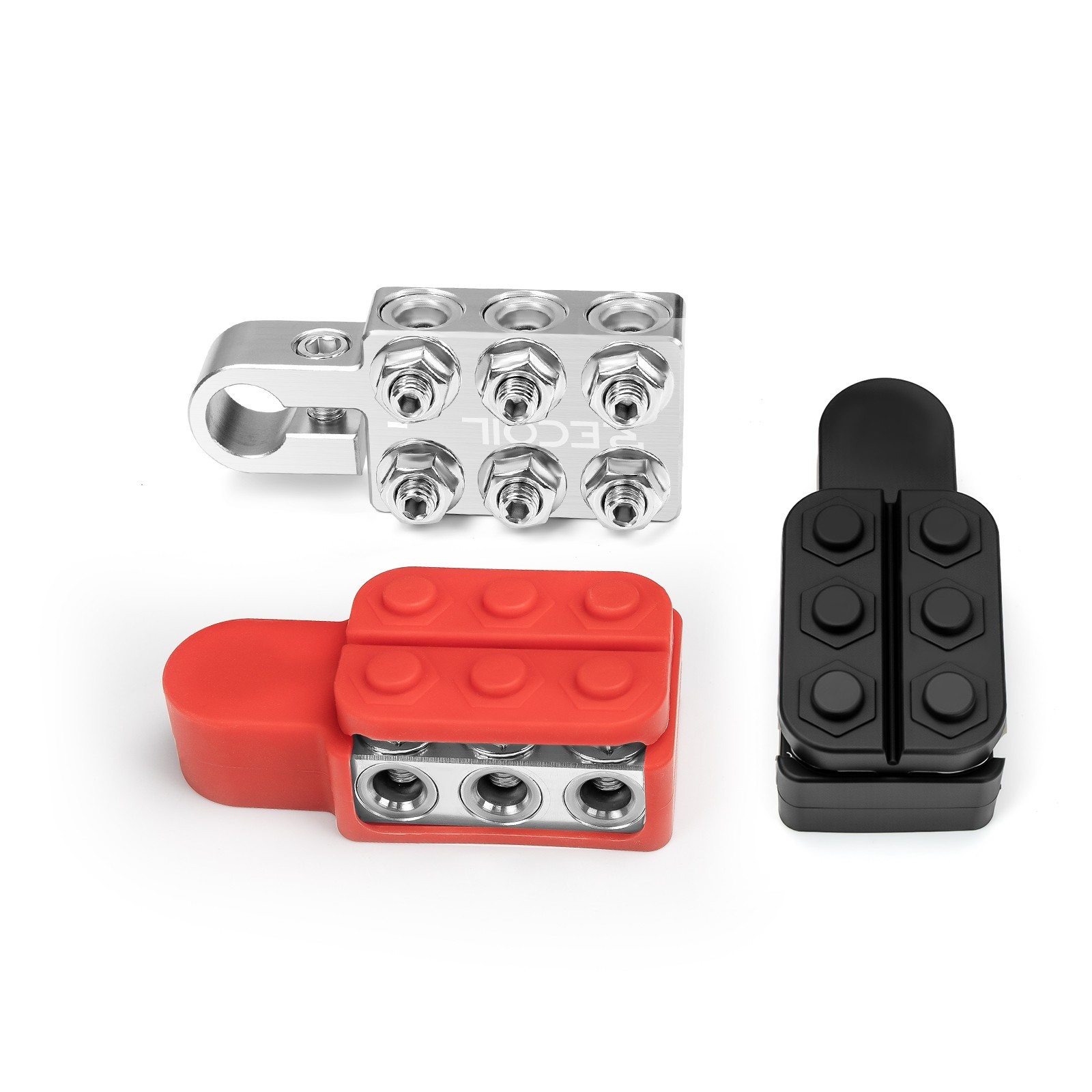 ABT12 12-Way Positive Negative Battery Terminals for SAE/DIN/EN Top Posts, Pair