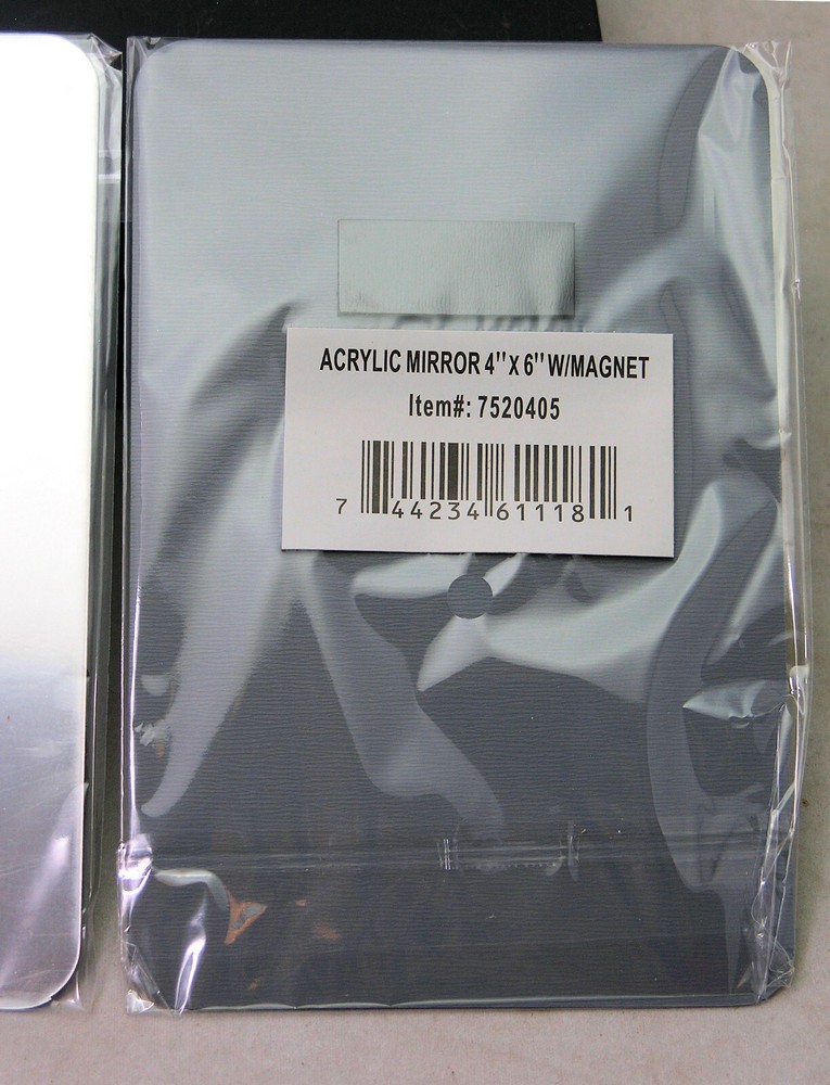 2 Pack Rectangular Magnetic Locker Mirror, Personal Makeup Mirror, 4 x 6 In