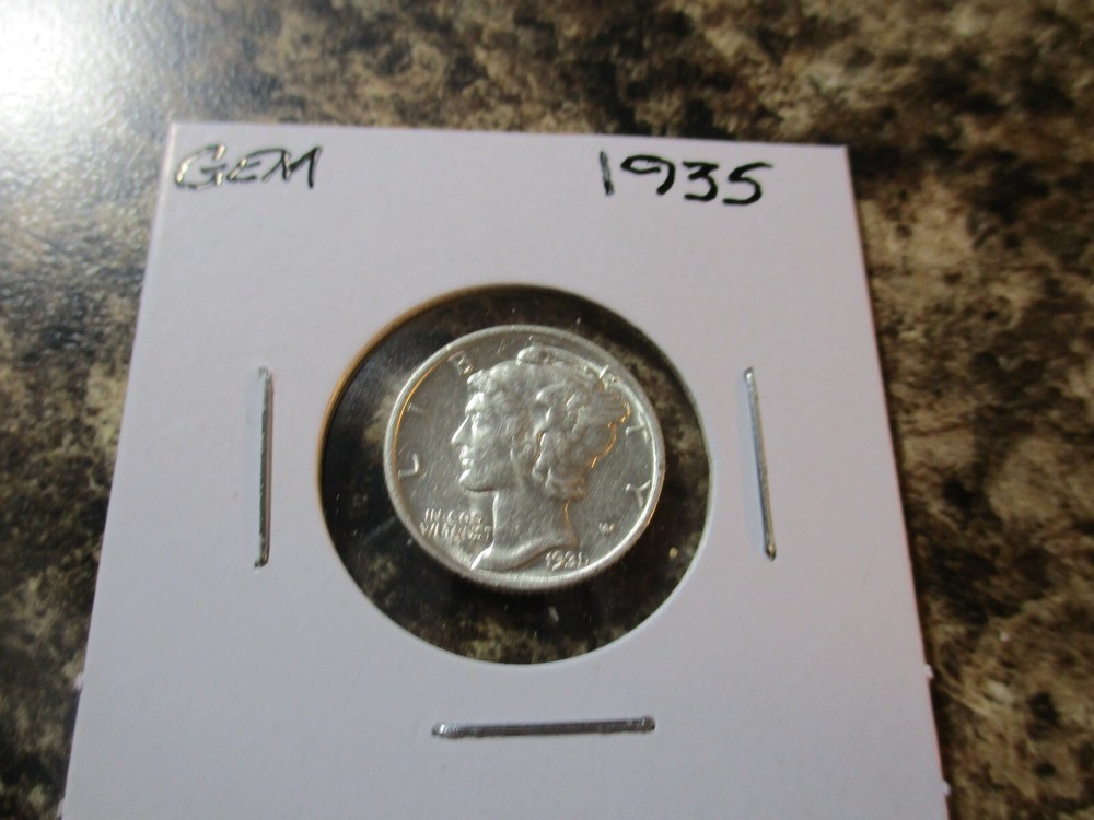 1935 MERCURY SILVER DIME GEM     AA