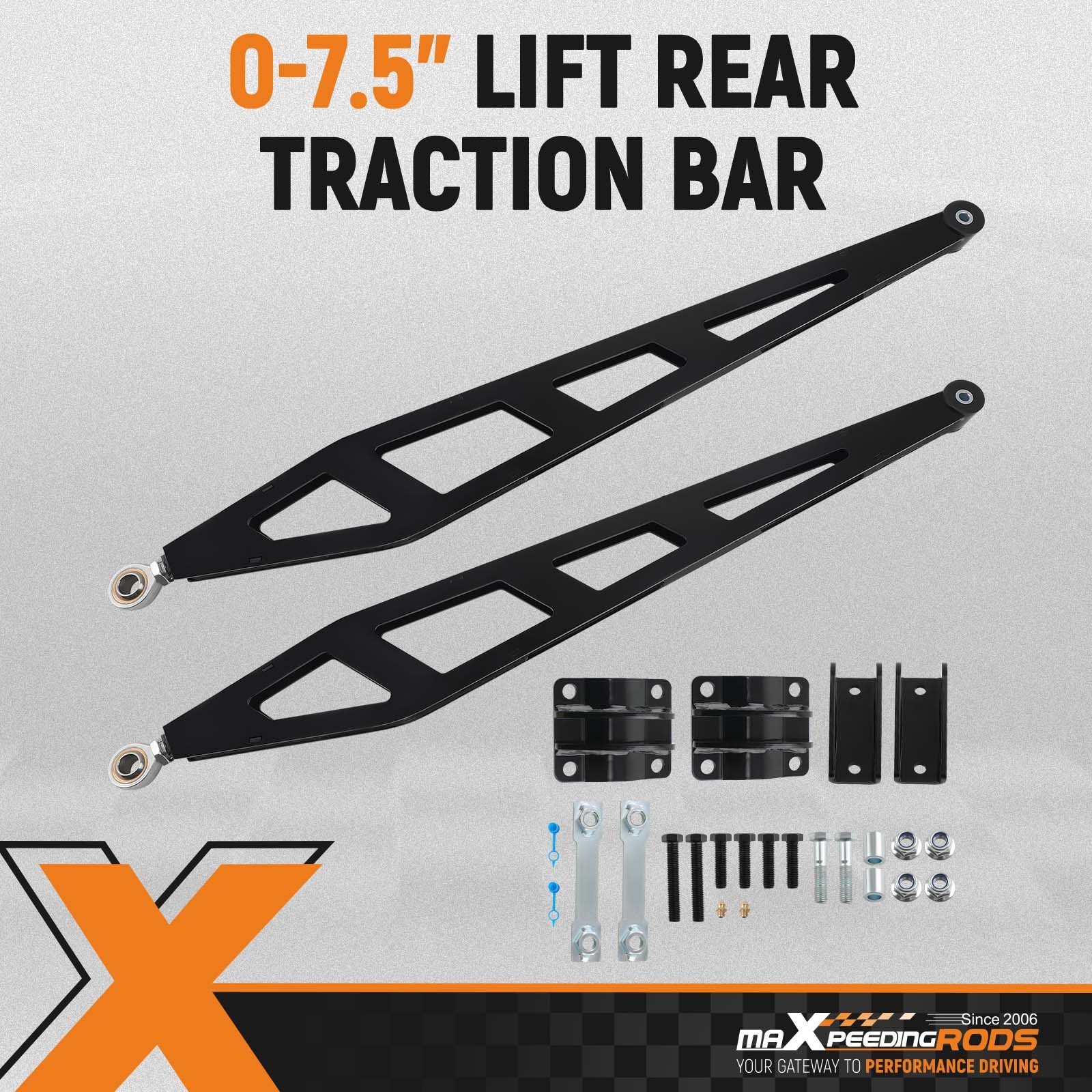 0-7.5" Lift Rear Traction Bar For 2007 2008-2018 Chevy Silverado Sierra 1500 4WD