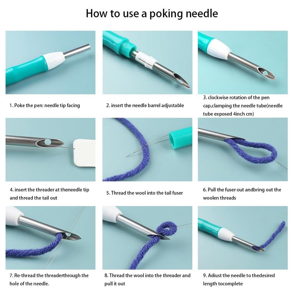 Punch Needle Embroidery Kit for Beginners, Includes Patterned Fabric & Yarns