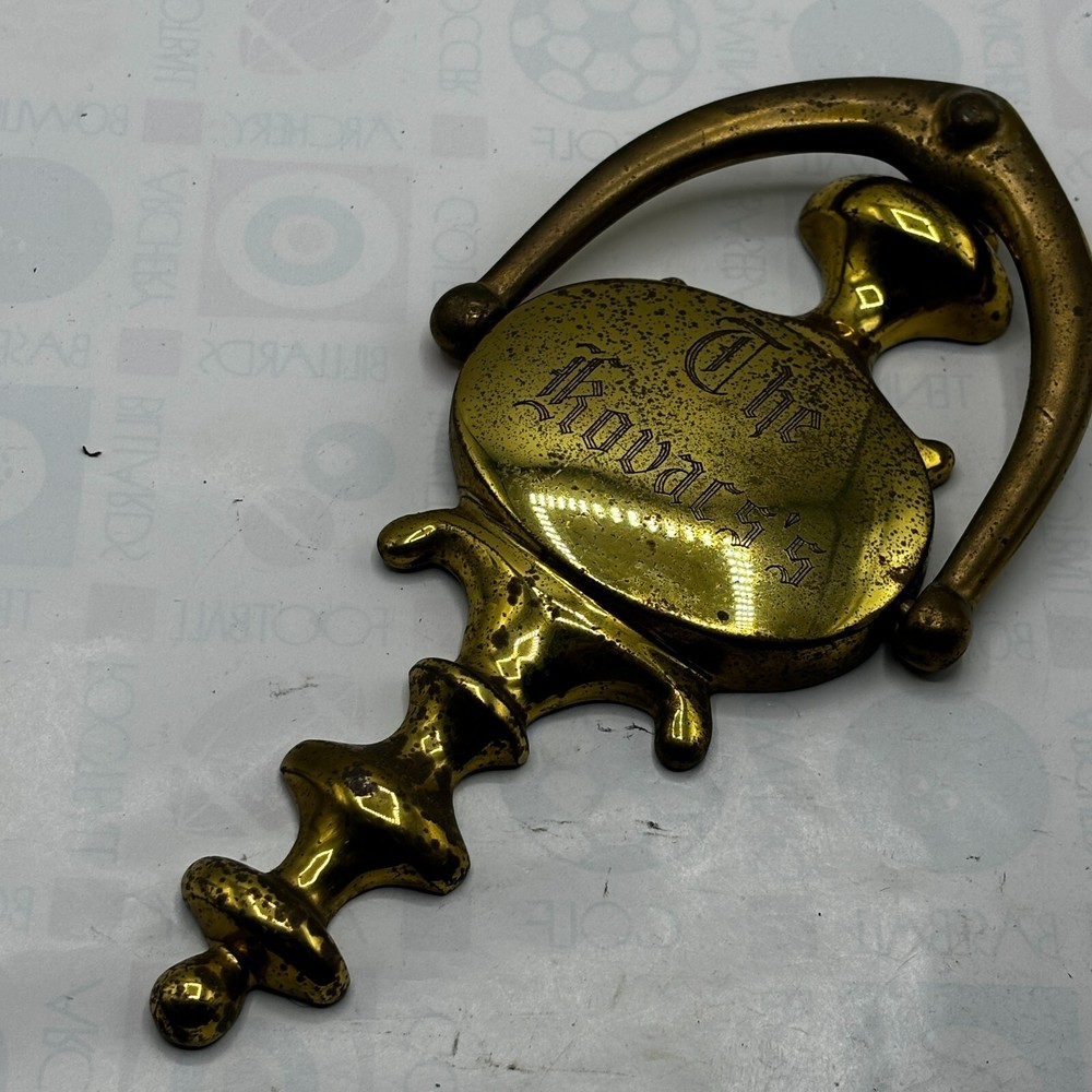 VINTAGE Solid Brass Door Knocker Engraved Things Remembered Spain ⭐