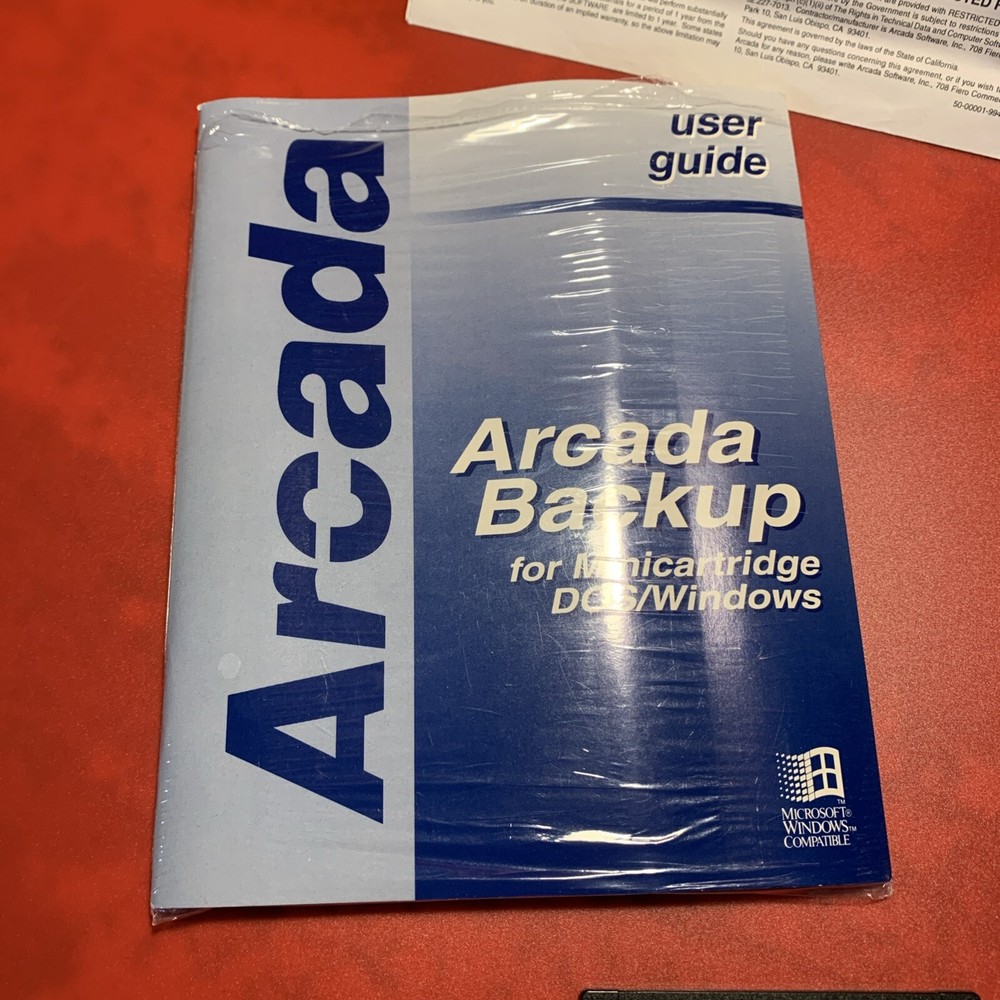 Arcada Backup For Minicartridge DOS/Windows User Guide