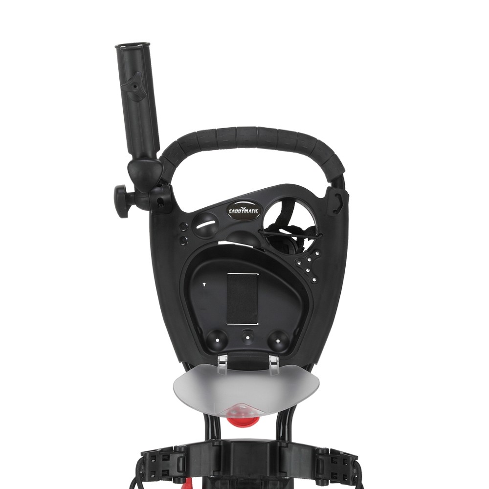 Caddymatic Golf Quad 4-Wheel Folding Golf Pull / Push Cart Black/Red