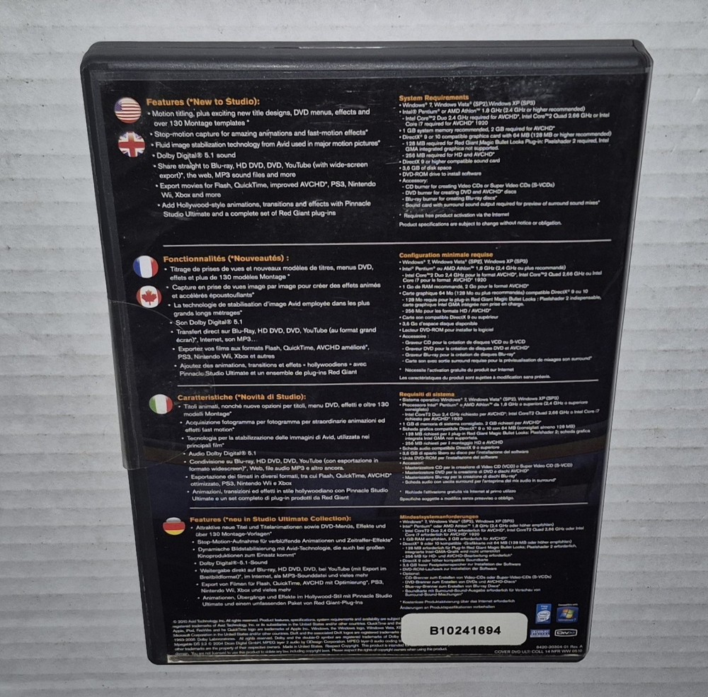 PINNACLE STUDIO HD Ultimate Collection 14 DVD ROM, RARE OOP Software