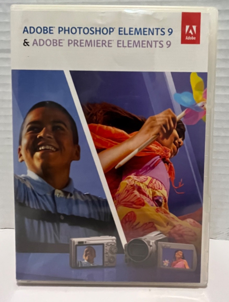 Adobe Photoshop Elements 9 & Premiere Elements 9 Bundle PC/Mac Complete w/ Seria