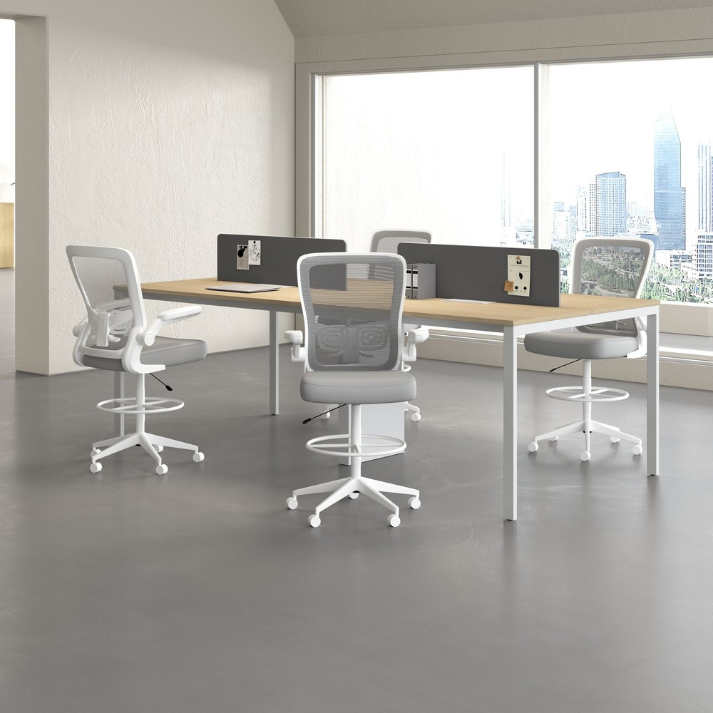 Boss Grey Mesh, Flip Arm, Stool MODEL # B16366WT-GY