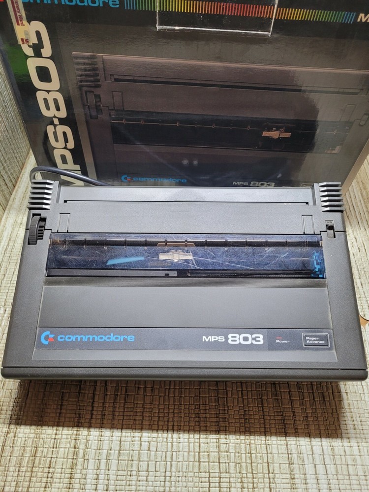 Commodore MPS-803 Dot Matrix Printer with Box UNTESTED POWERS ON